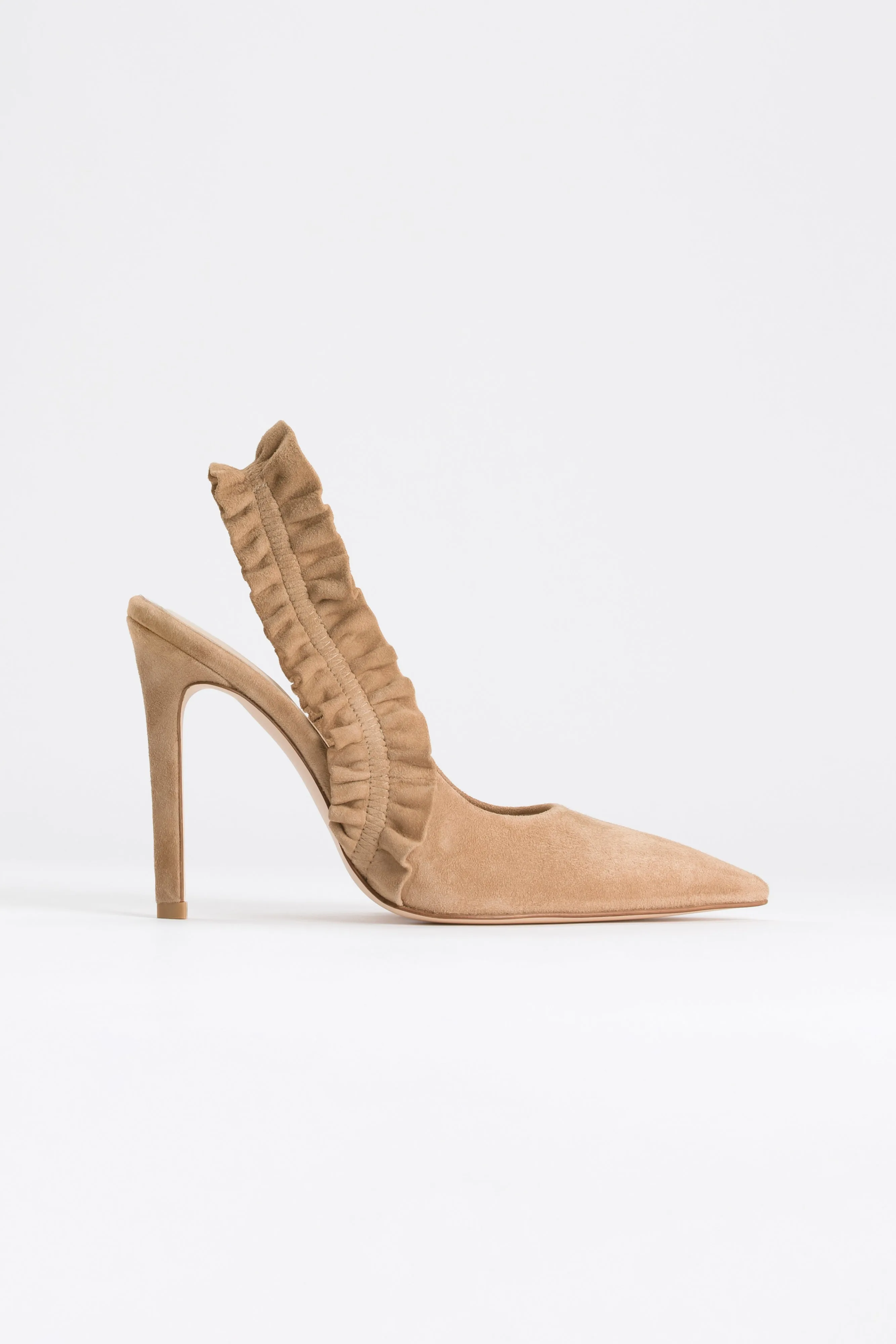 RUFFLE PUMP | SUEDE NUDE002