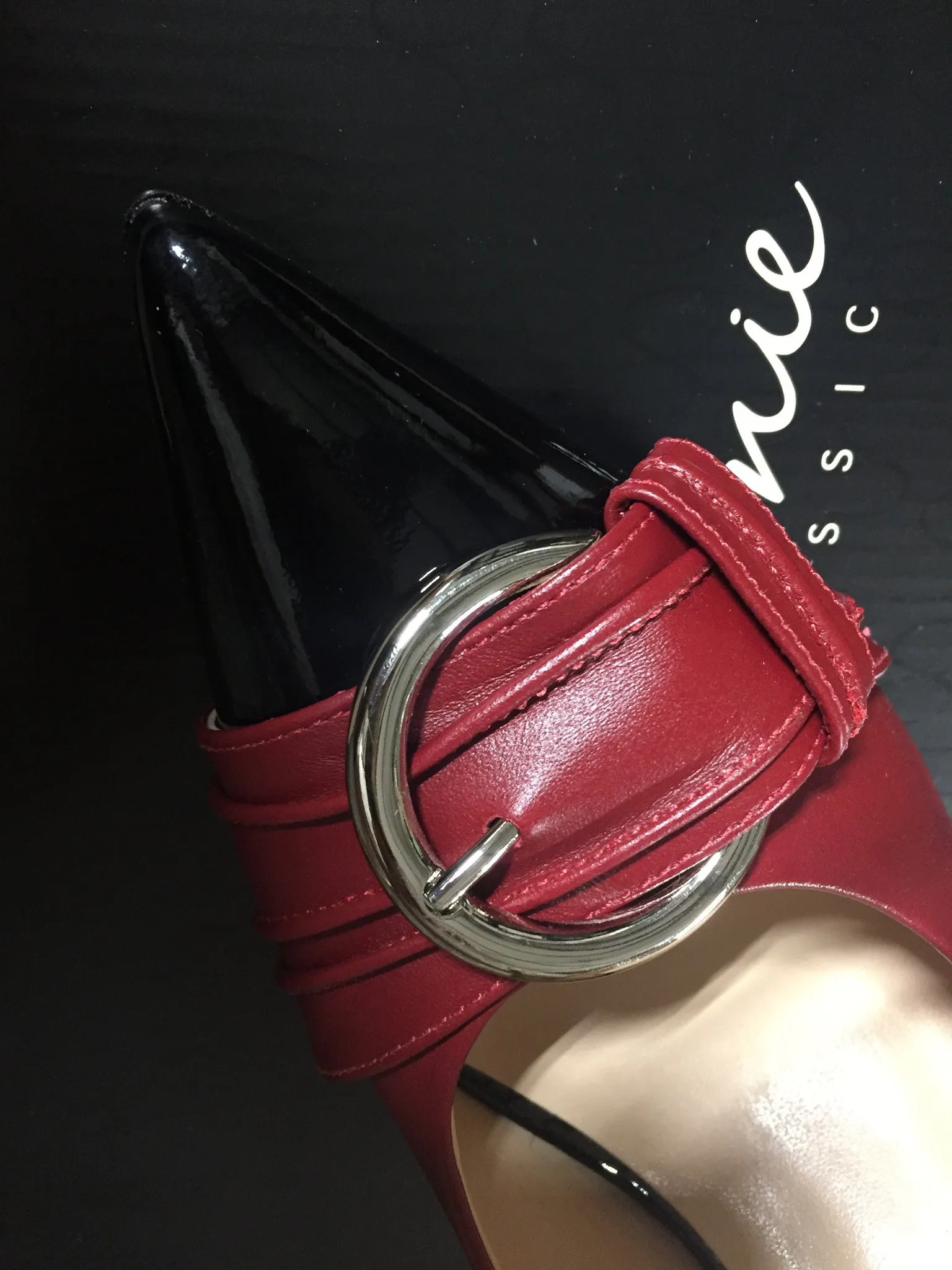 Scarpin Firenze Red and Black - Stephanie