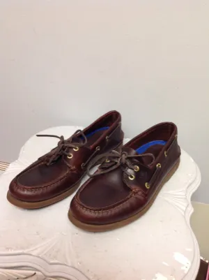 Sperry Top-Sider Child Shoe Size 8.5 Brown Leather Shoes