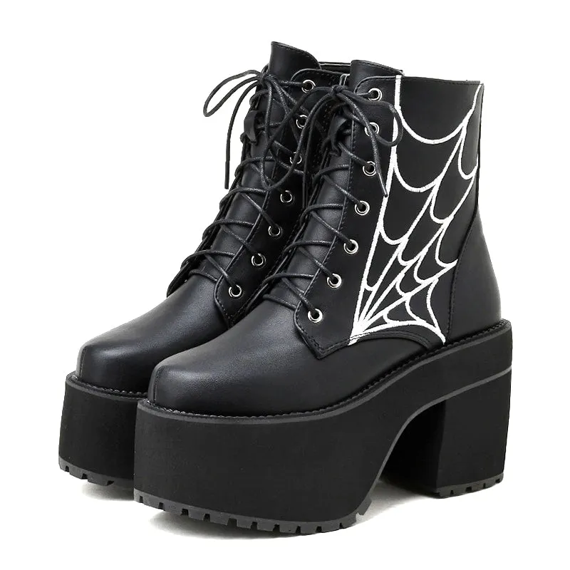 Spider Web Gothic Boots