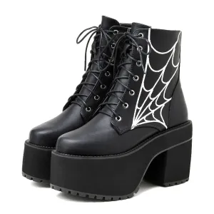 Spider Web Gothic Boots