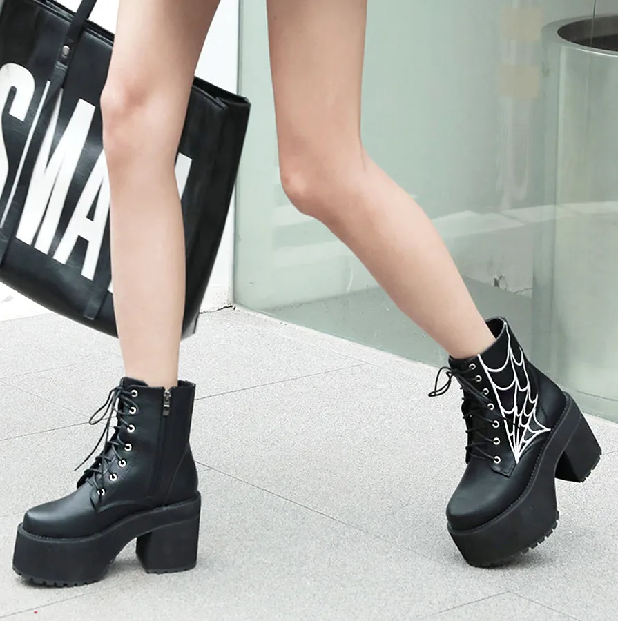 Spider Web Gothic Boots