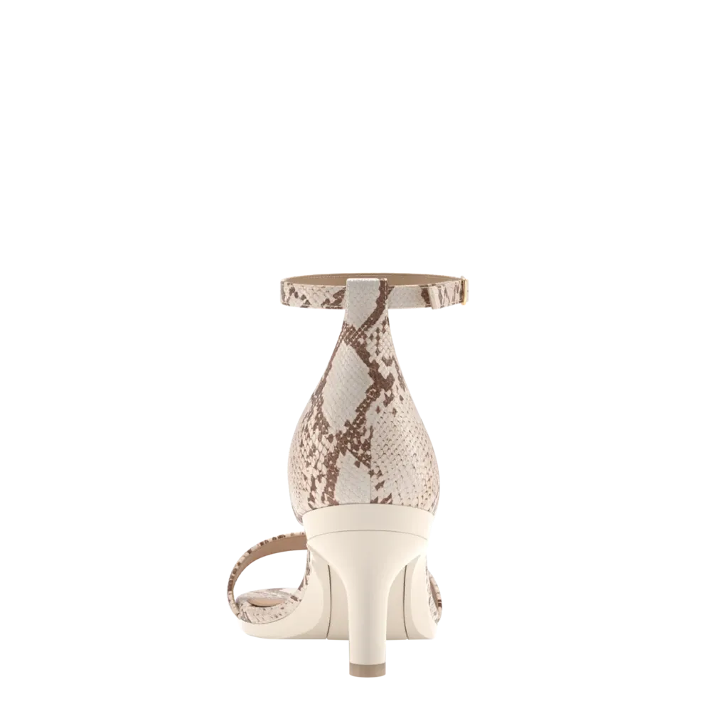 The Pashionista - Ivory Snakeskin 3 Stiletto