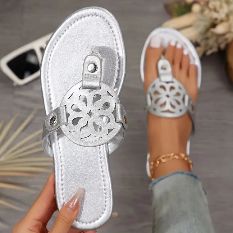 Vegan Leather Flat Sandals