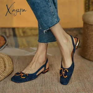 Xajzpa - Womens Fashion Slingback Flats Daily Closed Toe Sandals